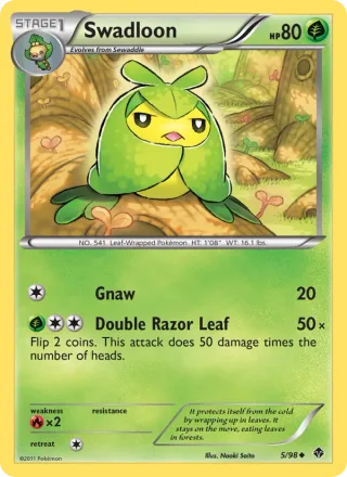 Swadloon #5 · Emerging Powers Pokémon card