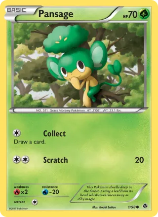 Pansage #1 · Emerging Powers Pokémon card