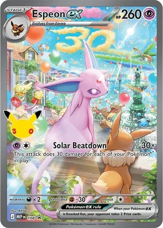 Espeon ex - 108 (30th Celebration) #108 · MEP Black Star Promos Pokémon card