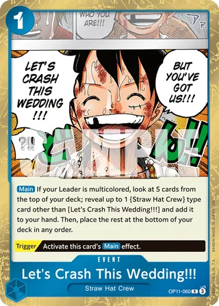 Let's Crash This Wedding!!! #OP11-060 · A Fist of Divine Speed One Piece card