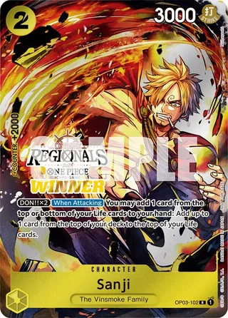 Sanji (Offline Regional 2024) [Winner] #OP03-102-offline-regional-2024-winner · One Piece Promotion Cards One Piece card