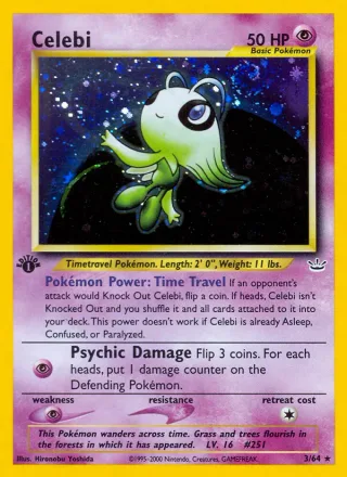 Celebi #3 · Neo Revelation Pokémon card