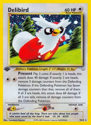 Delibird #5 · Neo Revelation Pokémon card