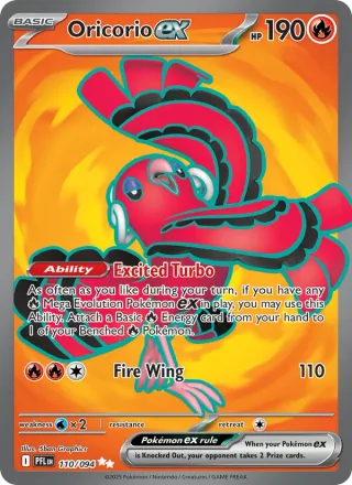 Oricorio ex #110 · Phantasmal Flames Pokémon card
