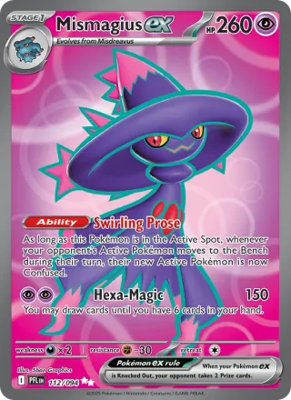 Mismagius ex #112 · Phantasmal Flames Pokémon card