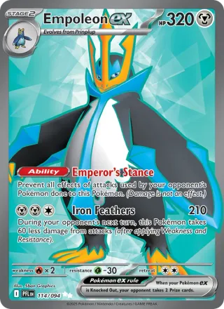 Empoleon ex #114 · Phantasmal Flames Pokémon card