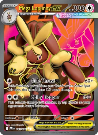 Mega Lopunny ex #115 · Phantasmal Flames Pokémon card