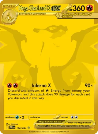 Mega Charizard X ex #130 · Phantasmal Flames Pokémon card