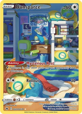 Dunsparce #GG23 · Crown Zenith Galarian Gallery Pokémon card