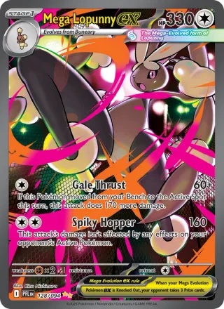 Mega Lopunny ex #128 · Phantasmal Flames Pokémon card