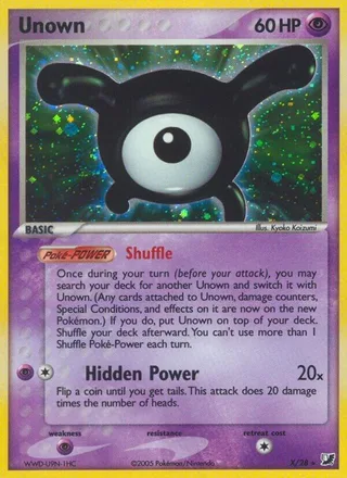 Unown #X · Unseen Forces Unown Collection Pokémon card