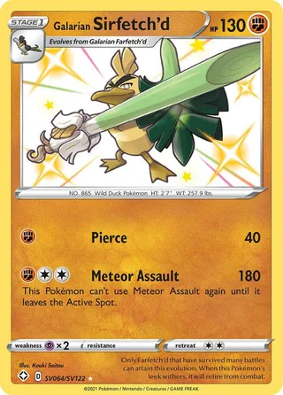 Galarian Sirfetch'd #SV064 · Shining Fates Shiny Vault Pokémon card