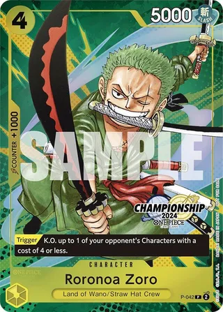 Roronoa Zoro (CS 2024 Event Pack Finalist) #P-042-cs-2024-event-pack-finalist · One Piece Promotion Cards One Piece card