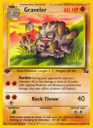 Graveler #37 · Fossil Pokémon card