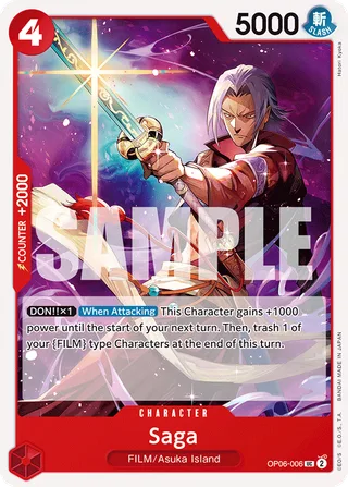 Saga #OP06-006 · Wings of the Captain Pre-Release Cards One Piece card