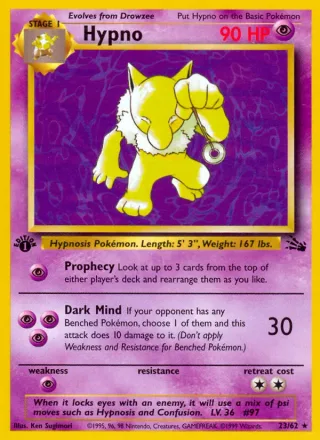 Hypno #23 · Fossil Pokémon card
