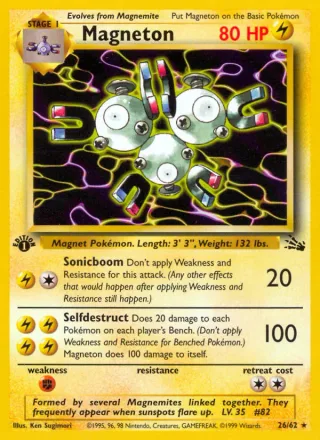 Magneton #26 · Fossil Pokémon card
