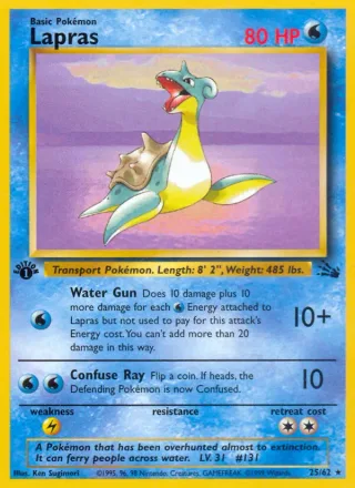 Lapras #25 · Fossil Pokémon card
