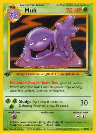 Muk #28 · Fossil Pokémon card