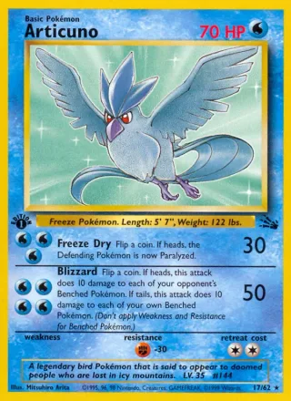 Articuno #17 · Fossil Pokémon card