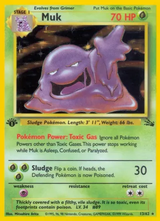 Muk #13 · Fossil Pokémon card