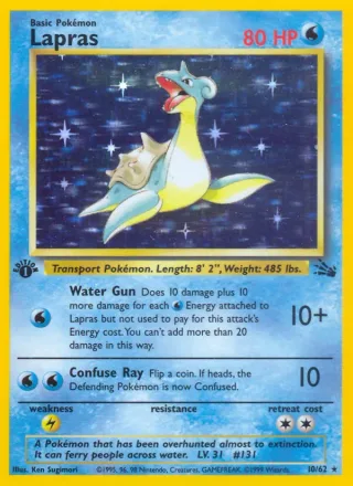Lapras #10 · Fossil Pokémon card