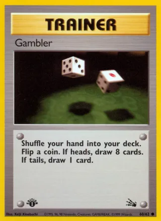Gambler #60 · Fossil Pokémon card