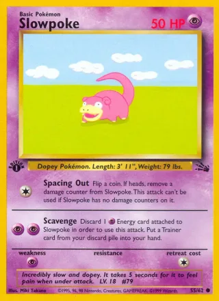 Slowpoke #55 · Fossil Pokémon card