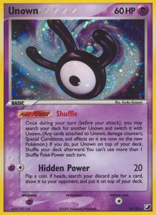 Unown (W) #00W · Unseen Forces Pokémon card