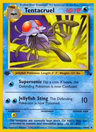 Tentacruel #44 · Fossil Pokémon card