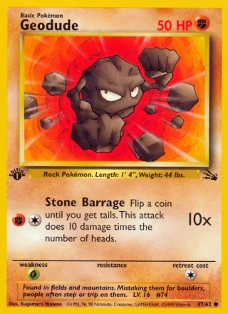Geodude #47 · Fossil Pokémon card
