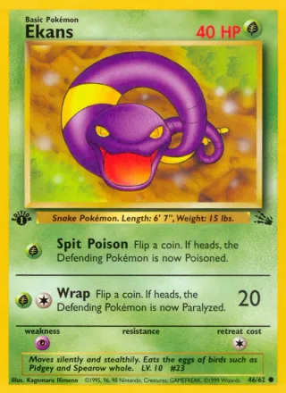 Ekans #46 · Fossil Pokémon card