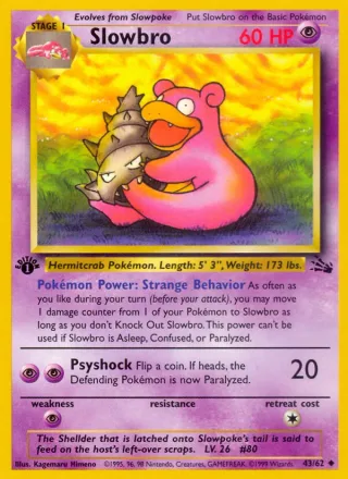 Slowbro #43 · Fossil Pokémon card