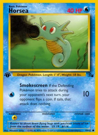 Horsea #49 · Fossil Pokémon card