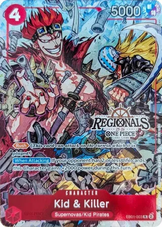 Kid & Killer (CS 25-26 Regionals Textured Chase Promo) #EB01-003-cs-25-26-regionals-textured-chase-promo · One Piece Promotion Cards One Piece card