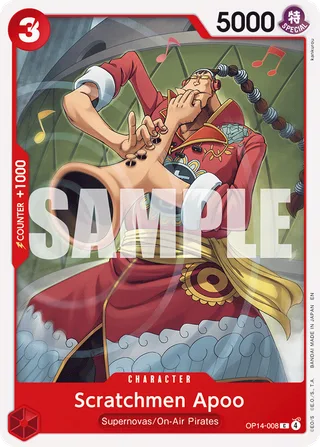 Scratchmen Apoo #OP14-008 · The Azure Sea's Seven One Piece card
