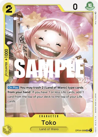 Toko #OP04-098 · Kingdoms of Intrigue Pre-Release Cards One Piece card