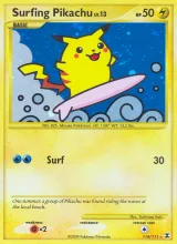 Surfing Pikachu · Rising Rivals Pokémon card