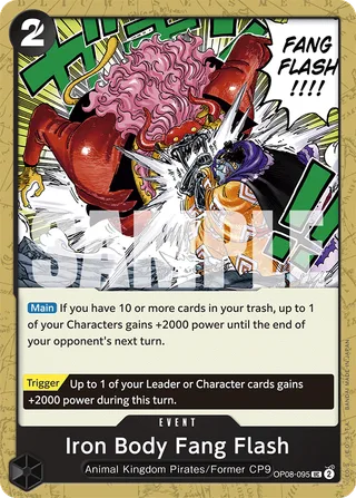 Iron Body Fang Flash #OP08-095 · Two Legends Pre-Release Cards One Piece card