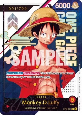 Monkey.D.Luffy [Serial Number] #ST01-001-serial-number · One Piece Promotion Cards One Piece card
