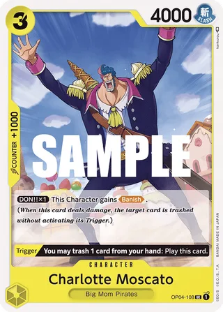 Charlotte Moscato #OP04-108 · Kingdoms of Intrigue Pre-Release Cards One Piece card