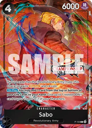 Sabo (CS 26-27 Celebration Pack) #P-105-cs-26-27-celebration-pack · One Piece Promotion Cards One Piece card