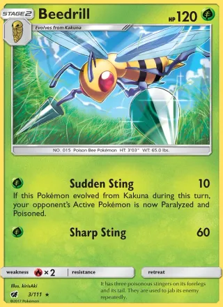 Beedrill #3 · Crimson Invasion Pokémon card