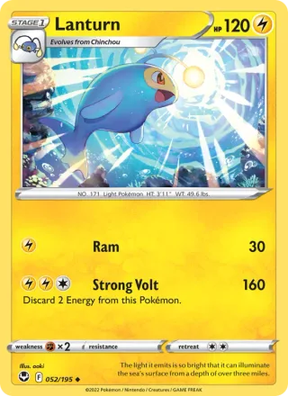 Lanturn #052 · Silver Tempest Pokémon card