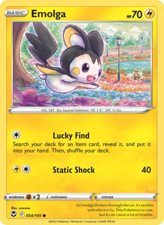 Emolga #054 · Silver Tempest Pokémon card