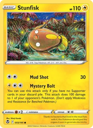 Stunfisk #055 · Silver Tempest Pokémon card
