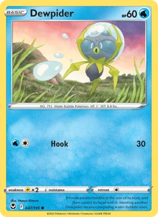 Dewpider #047 · Silver Tempest Pokémon card