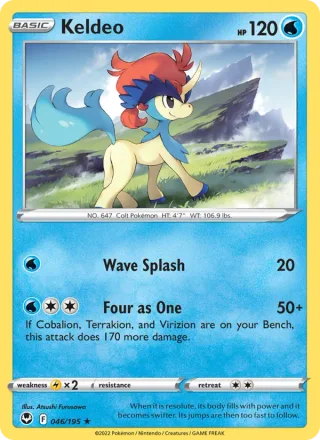 Keldeo #046 · Silver Tempest Pokémon card