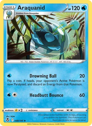 Araquanid #048 · Silver Tempest Pokémon card