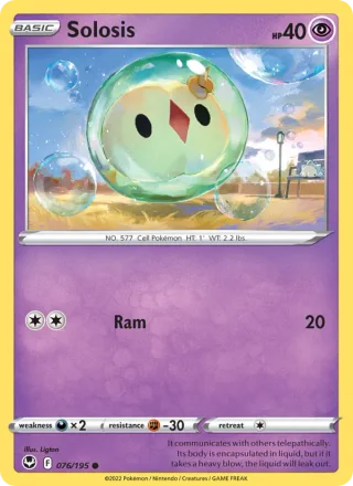 Solosis #076 · Silver Tempest Pokémon card